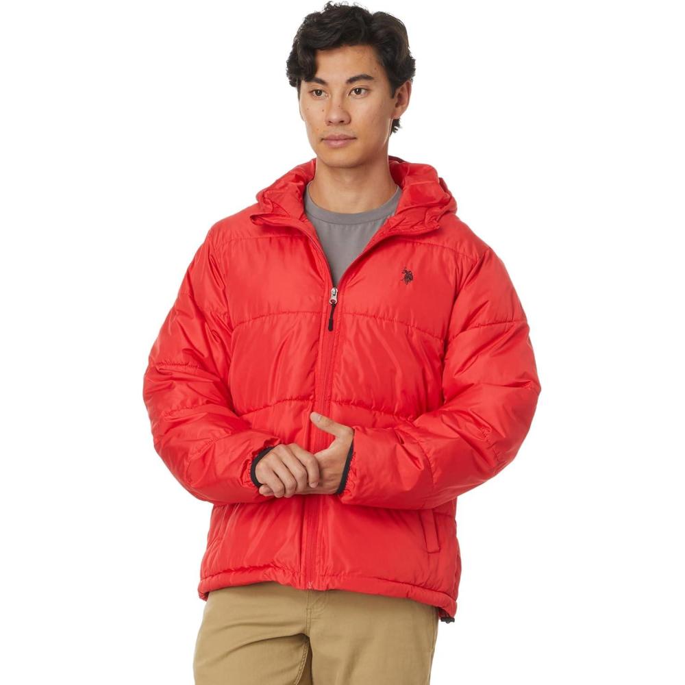 imageUS POLO ASSN Men Moderate PufferEngine Red