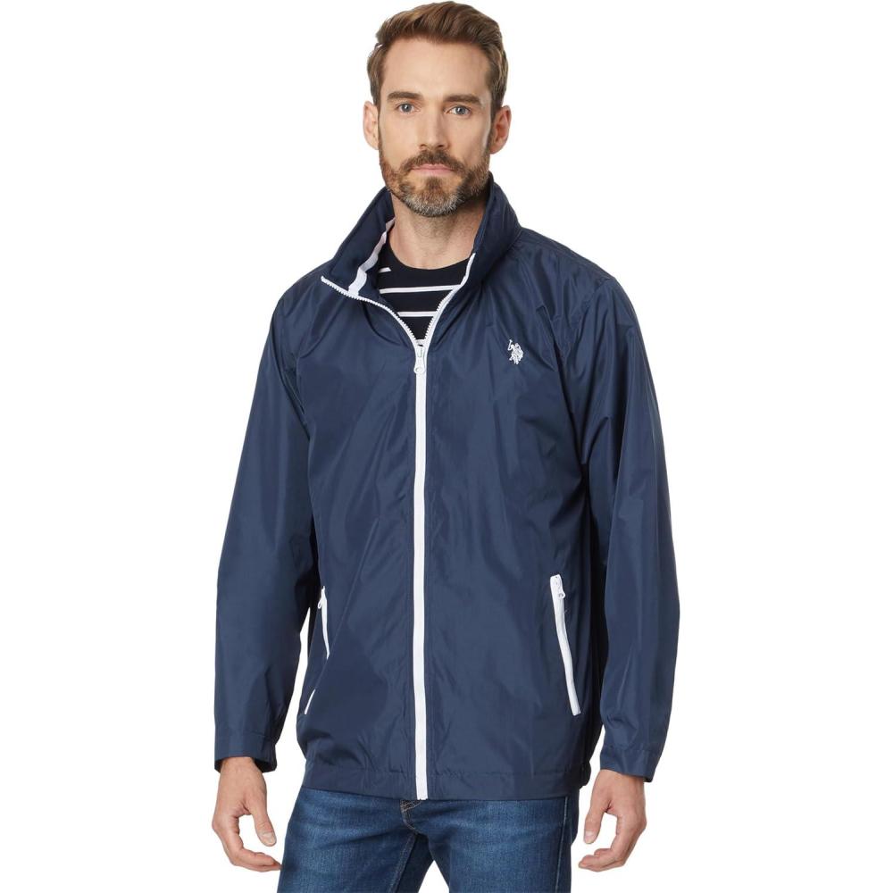 imageUS POLO ASSN Mens Uspa Stow Hood WindbreakerClassic Navy