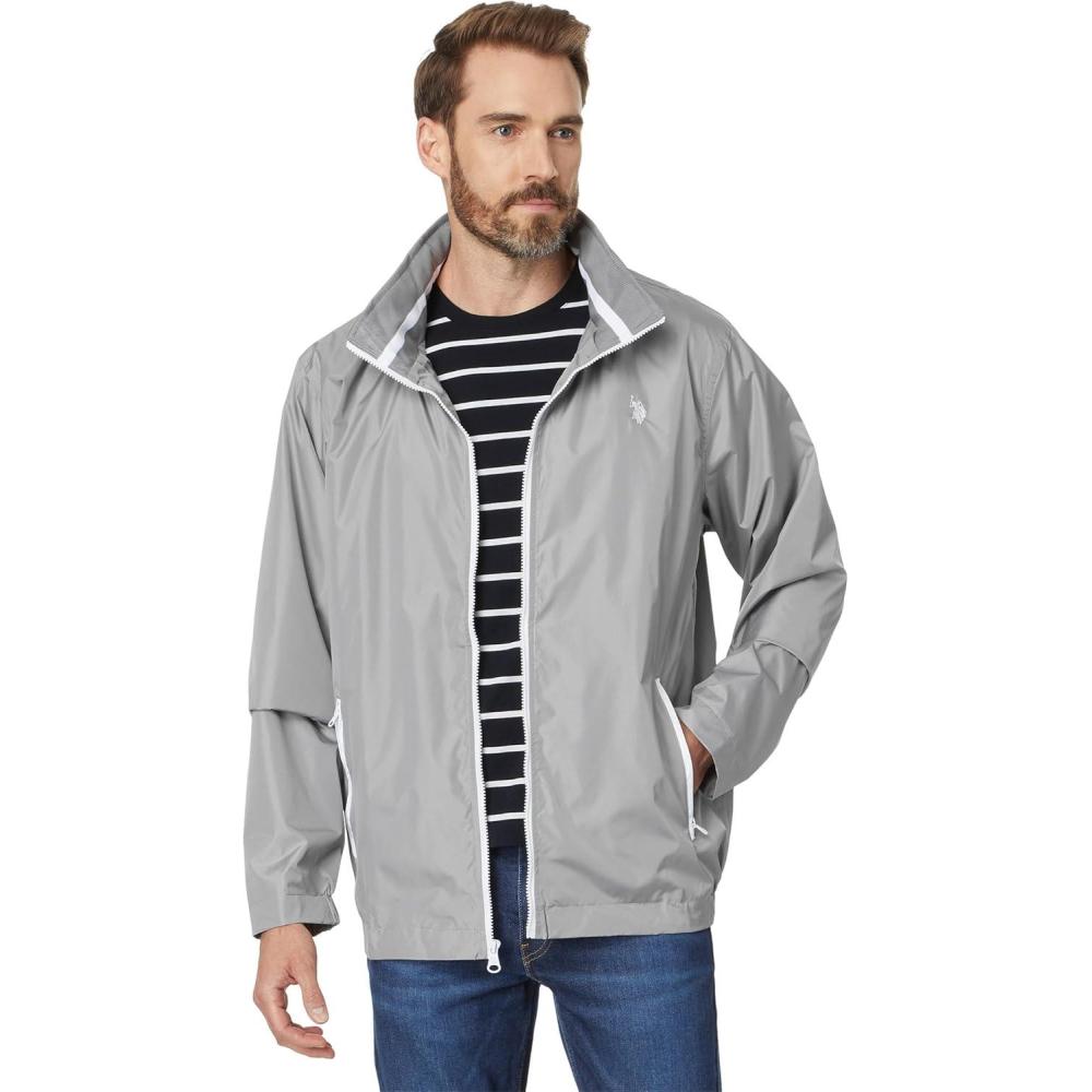 imageUS POLO ASSN Mens Uspa Stow Hood WindbreakerColorado Grey