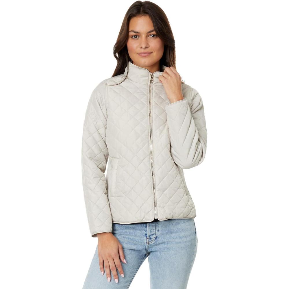 imageUS POLO ASSN Quilted Moto Jacket with Cozy Faux Fur Lining And Rib TrimWinter Pearl