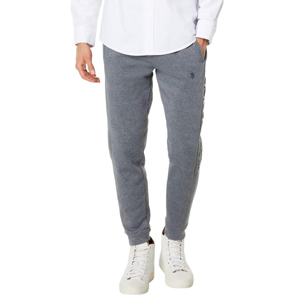 imageUS Polo Assn Embossed Wordmark JoggersCampus Heather Grey