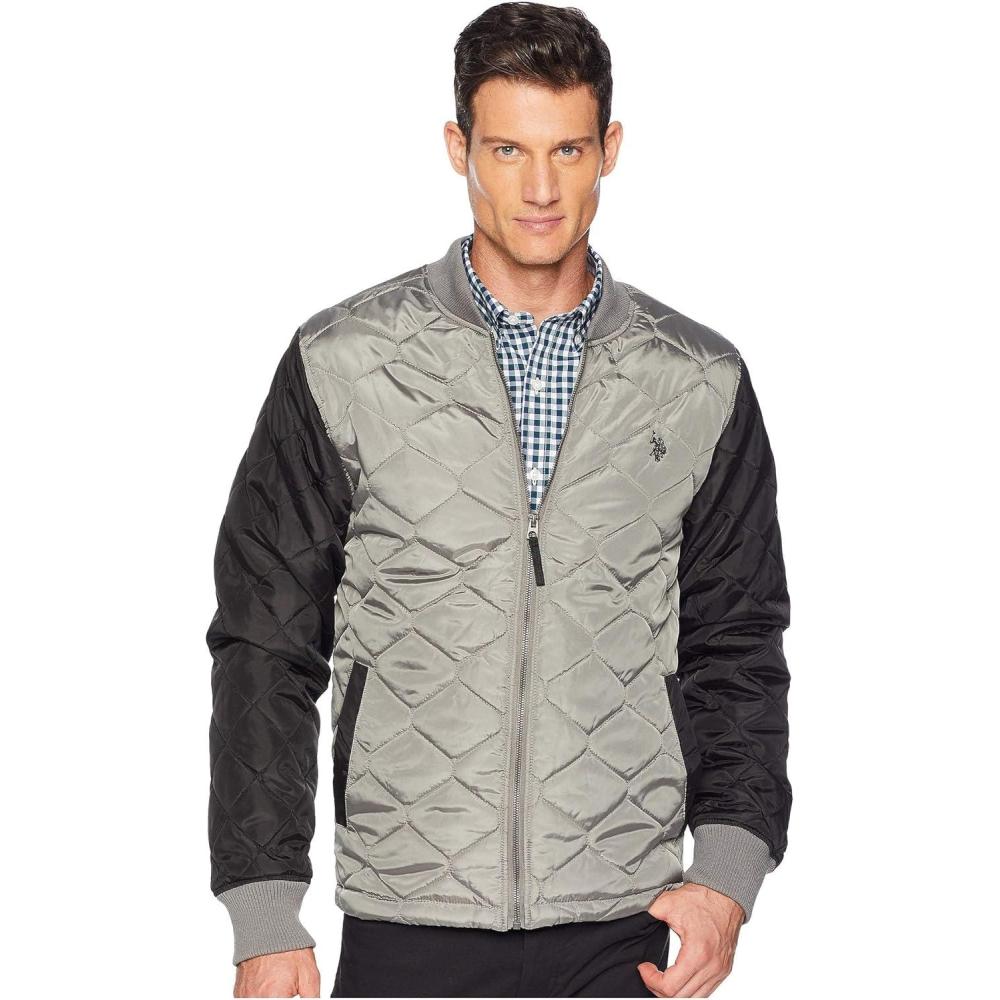 imageUS Polo Assn Mens Contrast Quilted Bomber JacketCastle Rock
