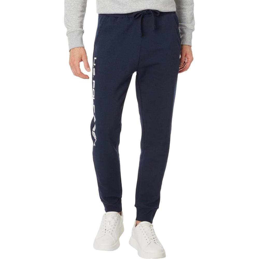 imageUS Polo Assn Mens Graphic Print Fleece Knit Jogger PantsClassic Navy