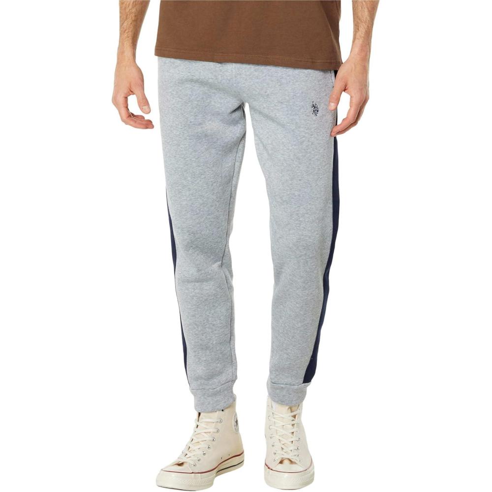 imageUS Polo Assn Mens Side Stripe JoggersHeather Light Gray