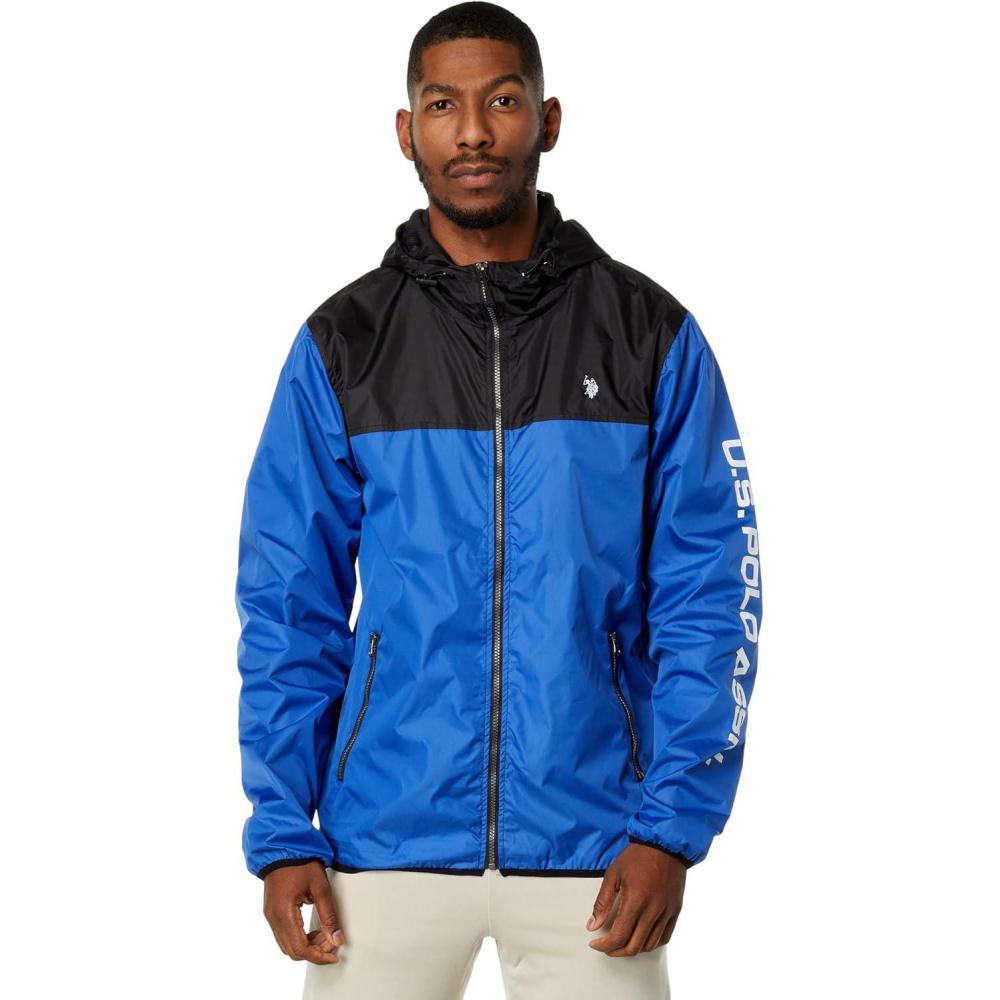 imageUS Polo Assn mens Uspa Colorblock WindbreakerBlue Raft