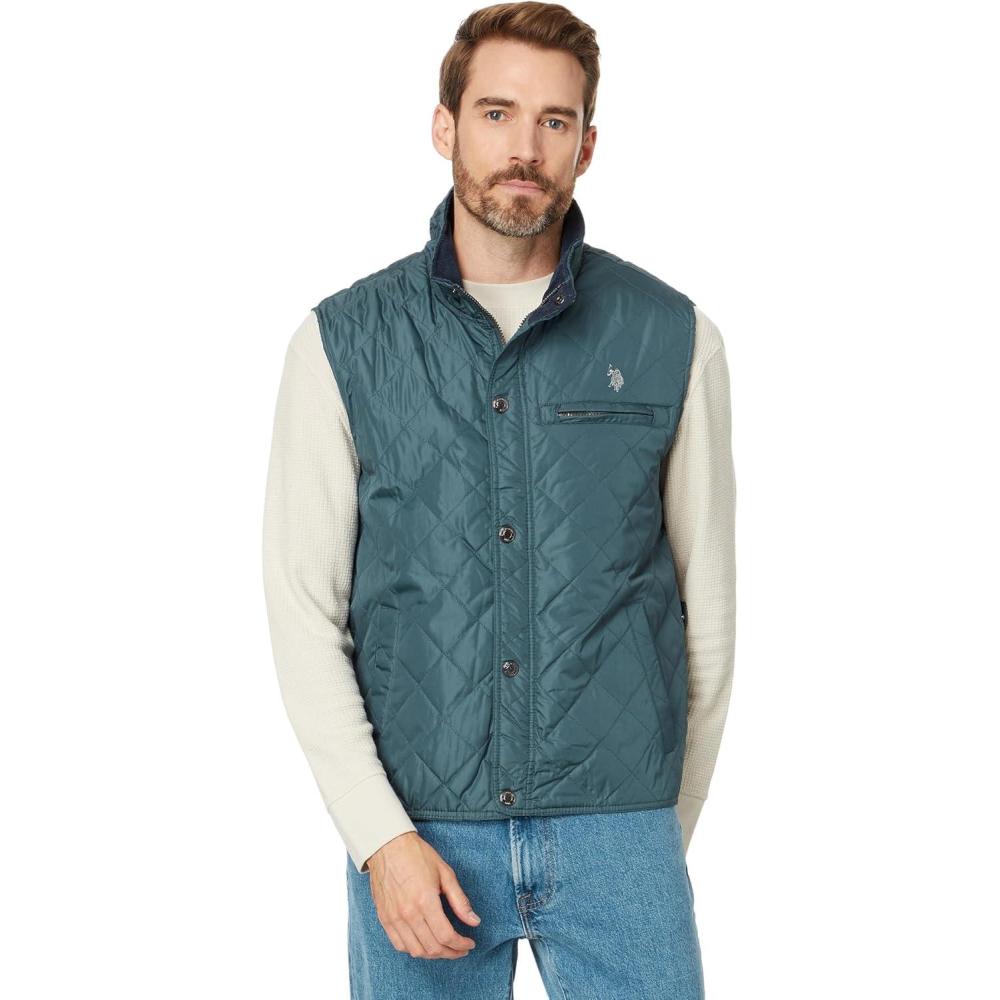 imageUS Polo Assn mens Uspa Qulited VestThunder Cloud