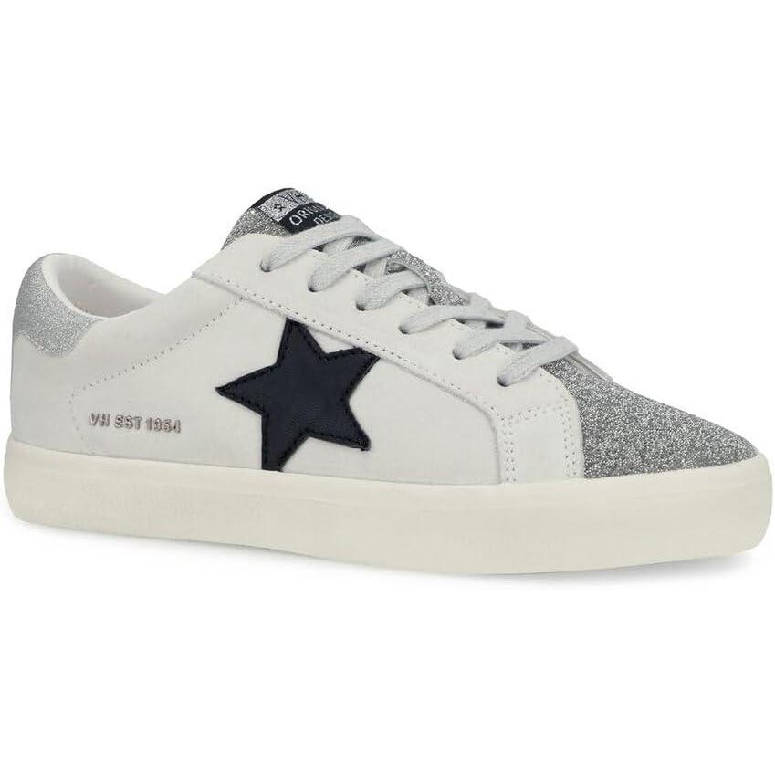 imageVINTAGE HAVANA Womens Flair Glitter Slip On Sneakers Shoes Casual  Gold Grey SilverGrey SuedeGlitter