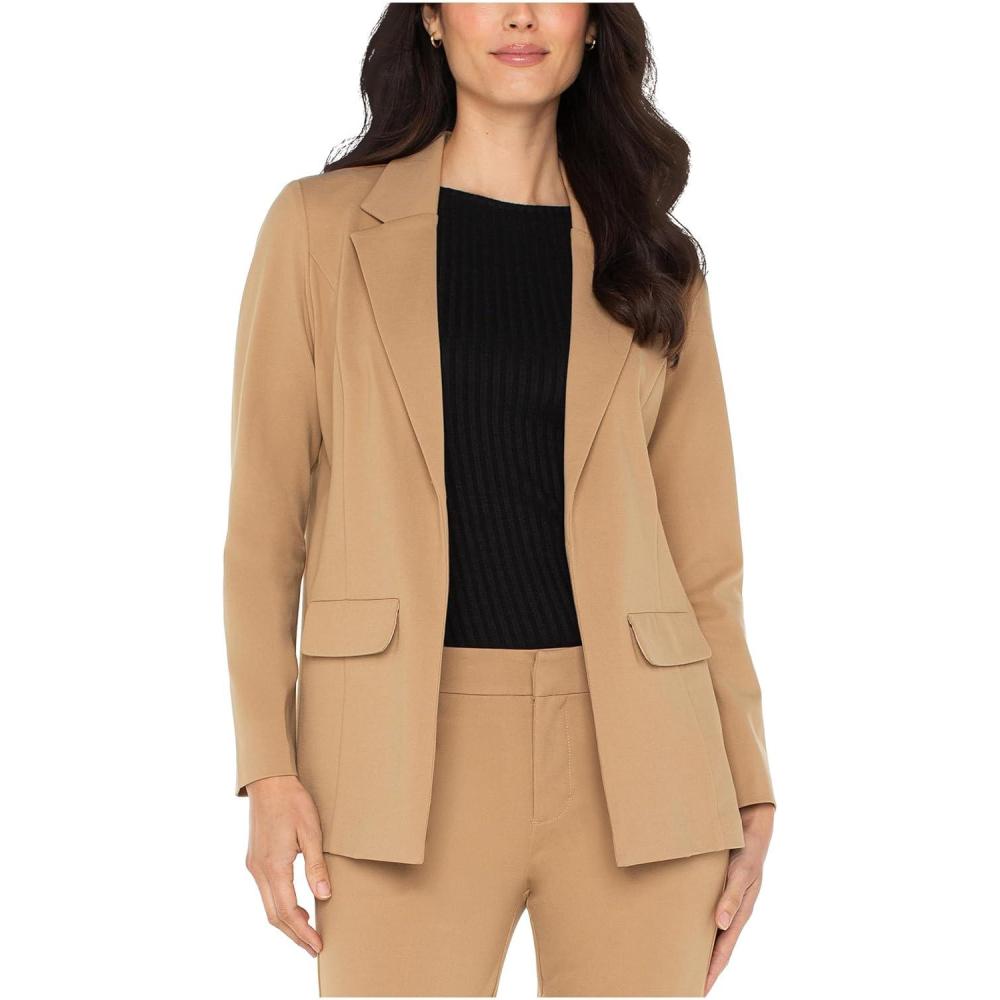 imageWomens Boyfriend Blazer with Princess DartsDesert Camel