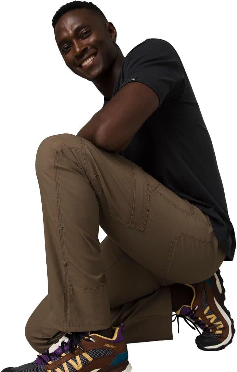 imageprAna Stretch Zion Slim Pants II Mens Fitted Pants Blended Recycled Nylon Multiple PocketsMud