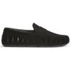 Floafers Mens Country Club Driver Faux Suede(Black Vegan Suede)