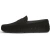 Floafers Mens Country Club Driver Faux Suede(Black Vegan Suede)