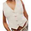 Free People Women’s Tate Denim Vest, Ecru