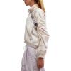 Free People womens Amelia Zip Up Fleece(Bleached Clay/Oyster)