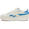 Reebok Club C Double Revenge Platform Tennis Shoes for Women, Fashion Womens Sneakers(Chalk Chalk Essential Blue)