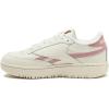 Reebok Club C Double Revenge Platform Tennis Shoes for Women, Fashion Womens Sneakers(Chalk Smokey Rose Chalk)