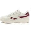 Reebok Club C Double Revenge Platform Tennis Shoes for Women, Fashion Womens Sneakers(Chalk/Chalk/Classic Burgundy)