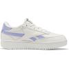 Reebok Club C Double Revenge Platform Tennis Shoes for Women, Fashion Womens Sneakers(Chalk/Pink Glow/Silver Metallic)