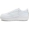 Reebok Club C Double Revenge Platform Tennis Shoes for Women, Fashion Womens Sneakers(Footwear White/Footwear White/Cold Grey 2)