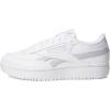 Reebok Club C Double Revenge Platform Tennis Shoes for Women, Fashion Womens Sneakers(Footwear White/Pure Grey 2/Footwear White)