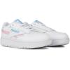 Reebok Club C Double Revenge Platform Tennis Shoes for Women, Fashion Womens Sneakers(Ftwr White Pink Glow Radiant Aqua)