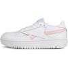 Reebok Club C Double Revenge Platform Tennis Shoes for Women, Fashion Womens Sneakers(Ftwr White/Pink Glow/Radiant Aqua)