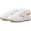 Reebok Club C Double Revenge Platform Tennis Shoes for Women, Fashion Womens Sneakers(White/Bright Ochre/Gum)