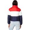 U.S. POLO ASSN. Crop Multi Color-Blocked Puffer Jacket(Racing Red)
