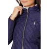 U.S. POLO ASSN. Quilted Moto Jacket with Cozy Faux Fur Lining And Rib Trim(Evening Blue)