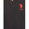 U.S. Polo Assn. Men’s Short-Sleeve Polo Shirt with Applique, Casual Summer Slim Fit Polo Shirt with Contrast Color(Black)