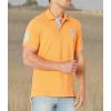 U.S. Polo Assn. Men’s Short-Sleeve Polo Shirt with Applique, Casual Summer Slim Fit Polo Shirt with Contrast Color(Blazing Orange)