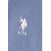 U.S. Polo Assn. Men’s Short-Sleeve Polo Shirt with Applique, Casual Summer Slim Fit Polo Shirt with Contrast Color(Cadet Blue Heather)