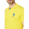 U.S. Polo Assn. Men’s Short-Sleeve Polo Shirt with Applique, Casual Summer Slim Fit Polo Shirt with Contrast Color(Cyber Yellow)