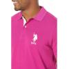 U.S. Polo Assn. Men’s Short-Sleeve Polo Shirt with Applique, Casual Summer Slim Fit Polo Shirt with Contrast Color(Hillsdale Fuchsia)