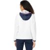U.S. Polo Assn. Women’s USPA Hooded Colorblocked Windbreaker Mesh Lining(White 1)