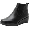 Alegria Womens Hadi Comfort Leather Ankle Wedge Boot(Black)