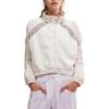 Free People womens Amelia Zip Up Fleece(Bleached Clay/Oyster)