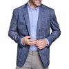 Johnston & Murphy XC Flex Unlined Plaid Knit Blazer for Men, Mens Sports Jacket, Casual Blazer for Men(Blue)