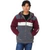 U.S. Polo Assn. Men’s USPA Tri Color-Block 2 Stripe Sherpa Hoodie Dark Heather Grey Large
