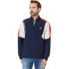 U.S. Polo Assn. Mens Uspa Stretch Woven Cut Panel Full Zip Jacket(Classic Navy)