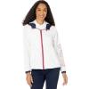 U.S. Polo Assn. Women’s USPA Hooded Colorblocked Windbreaker Mesh Lining(White 1)
