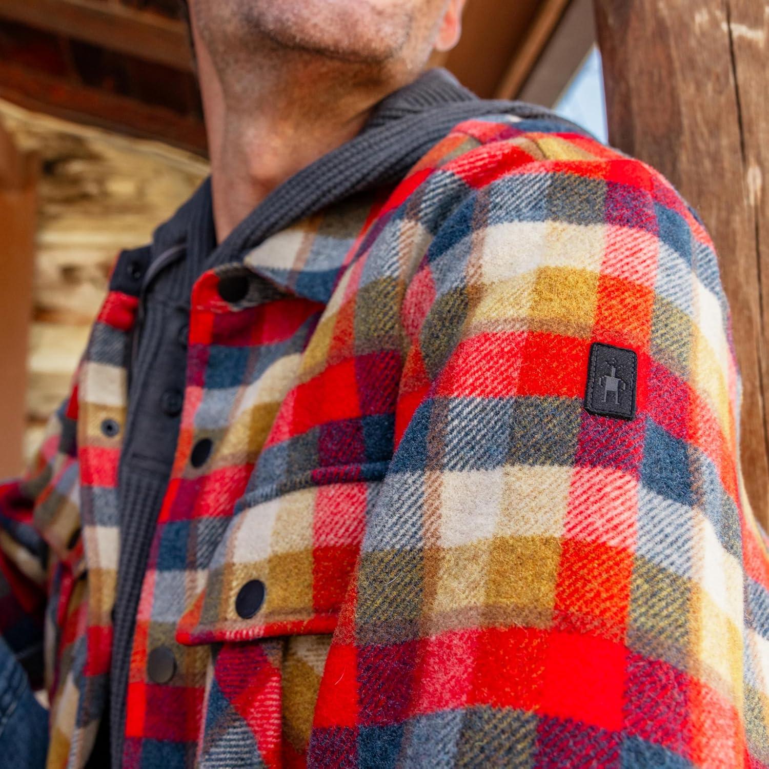imageSmartwool Mens Anchor Line Shirt JacketRhythmic Red Plaid