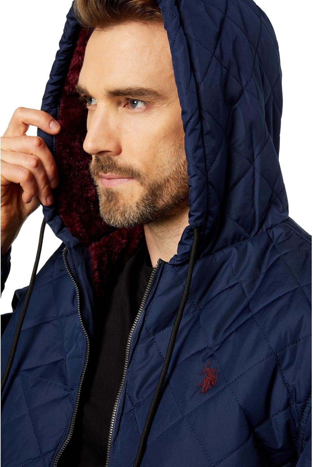 imageUS POLO ASSN Diamond Quilt Jacket Classic Navy MD