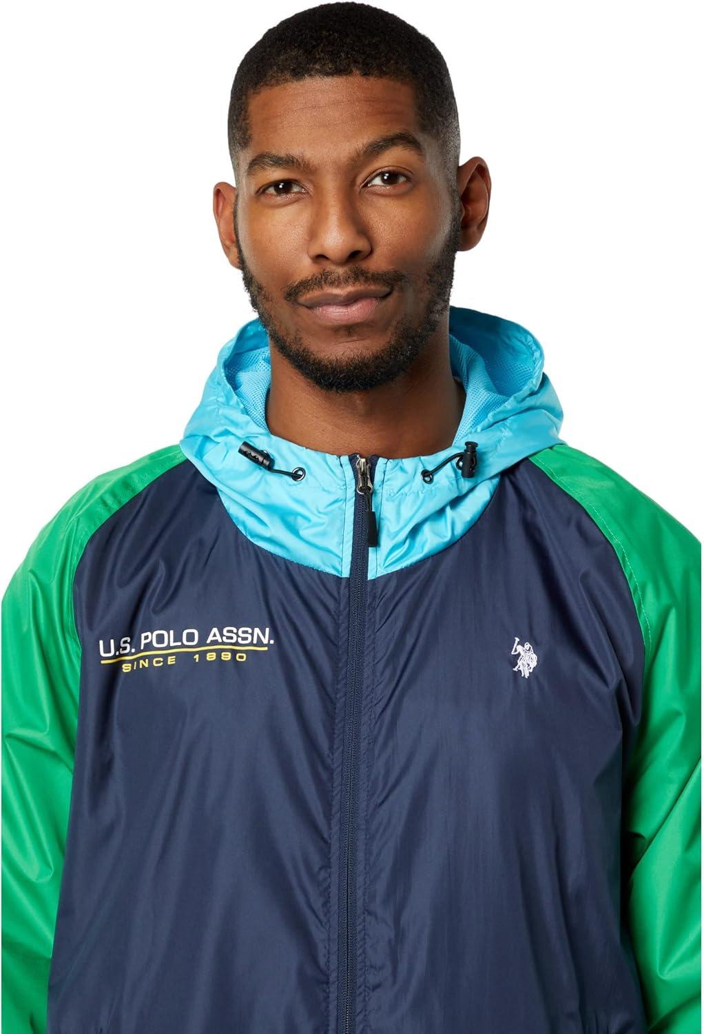 imageUS POLO ASSN USPA Multicolor WindbreakerScuba Blue