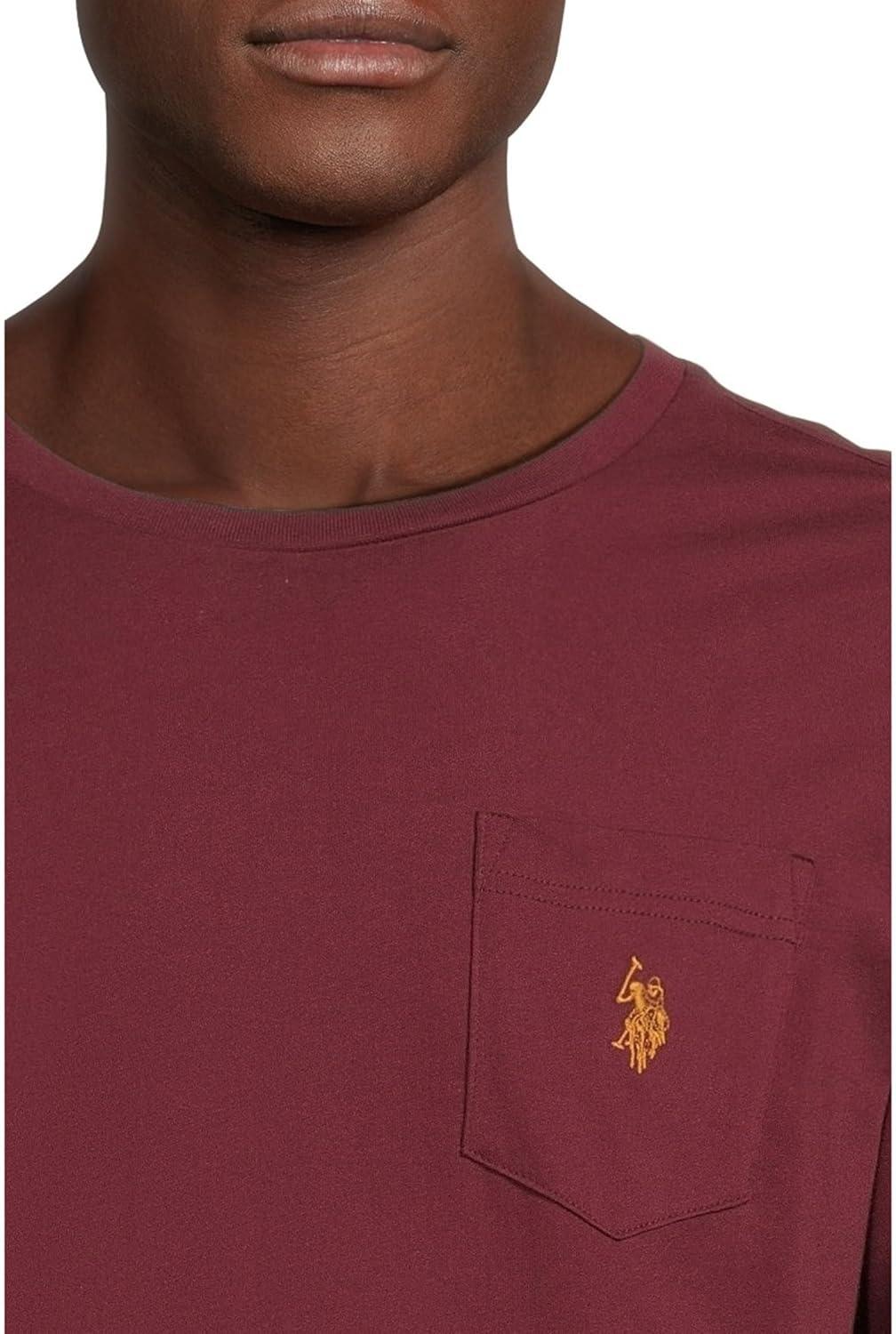 imageUS Polo Assn Mens Crew Neck Pocket TShirt Color Group 2 of 2Maroon Fall