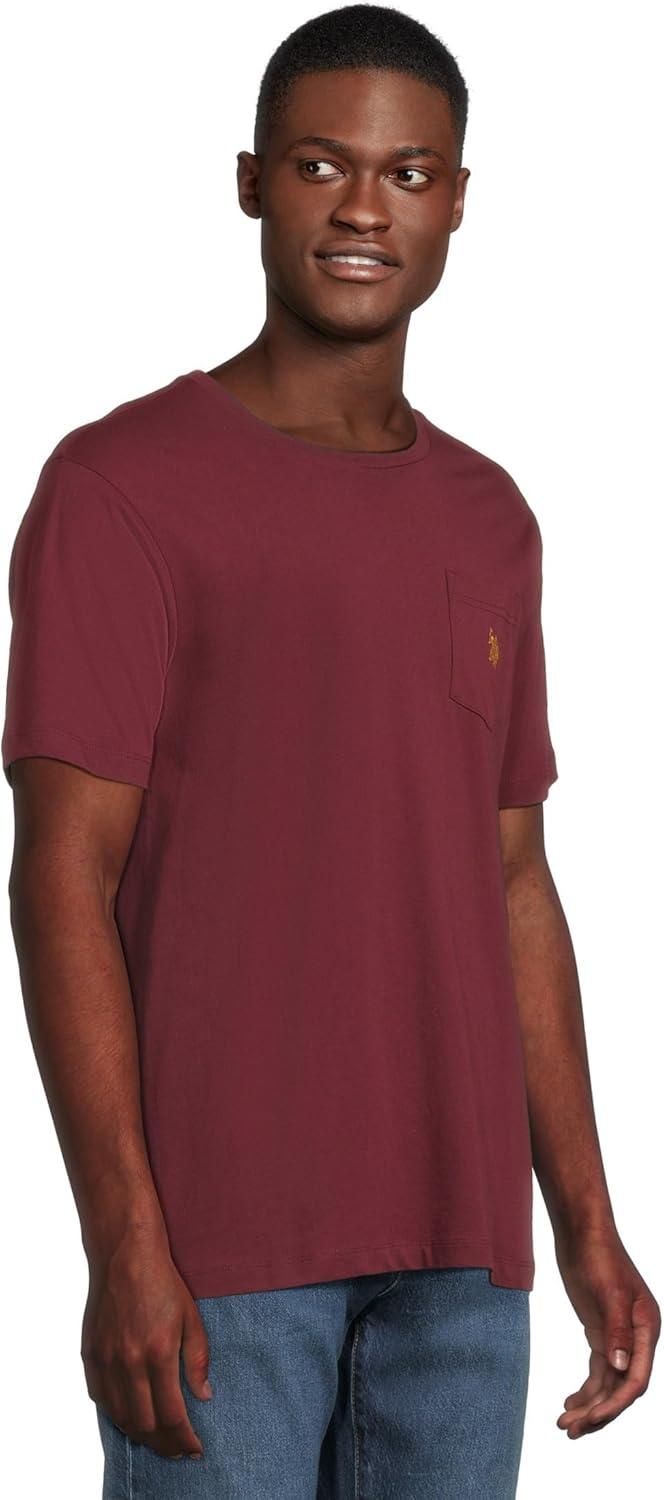 imageUS Polo Assn Mens Crew Neck Pocket TShirt Color Group 2 of 2Maroon Fall