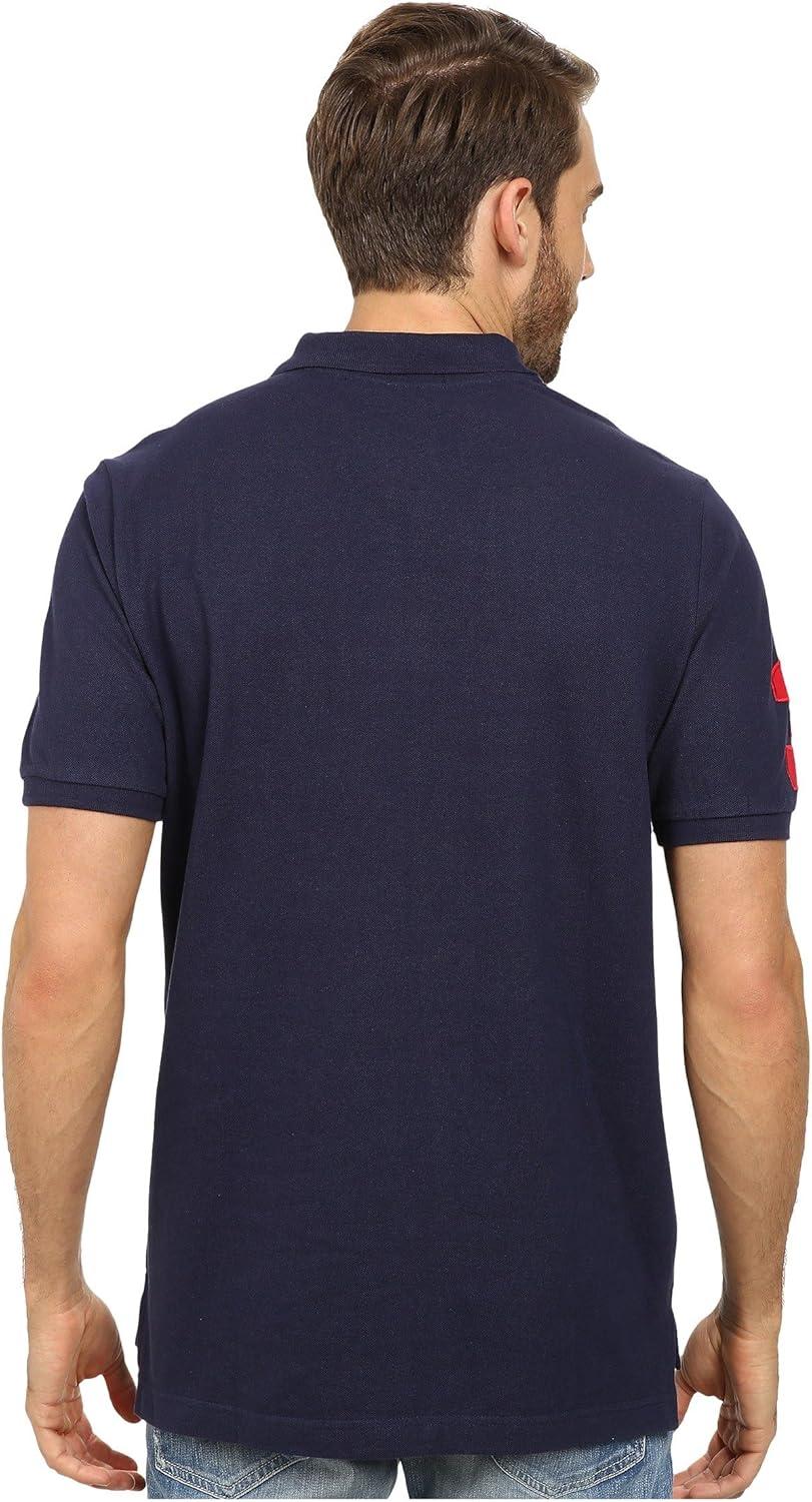 imageUS Polo Assn Mens Solid Pique Polo ShirtClassic NavyWhite