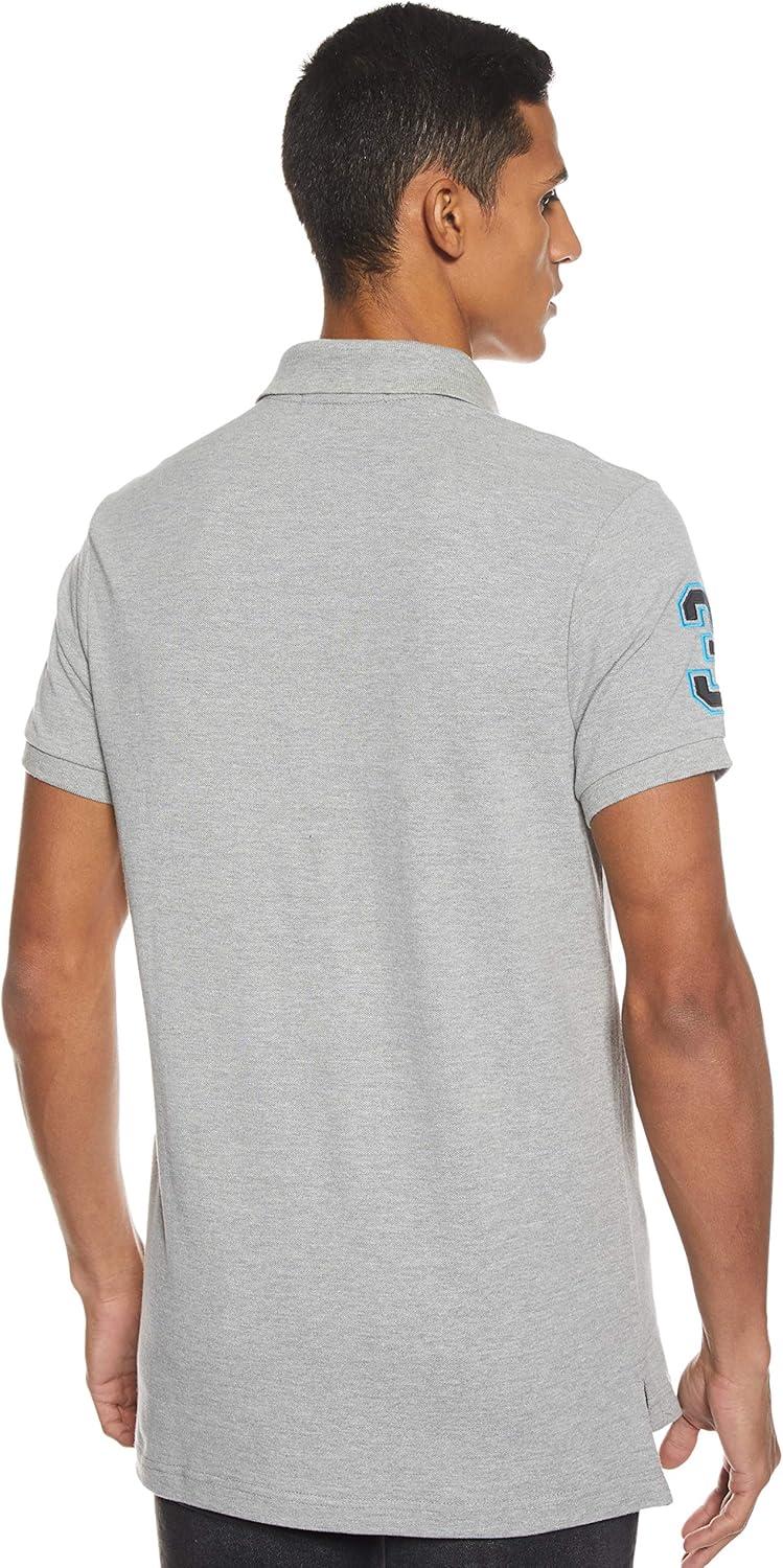 imageUS Polo Assn Mens Solid Pique Polo ShirtHeather GreyBlack6543
