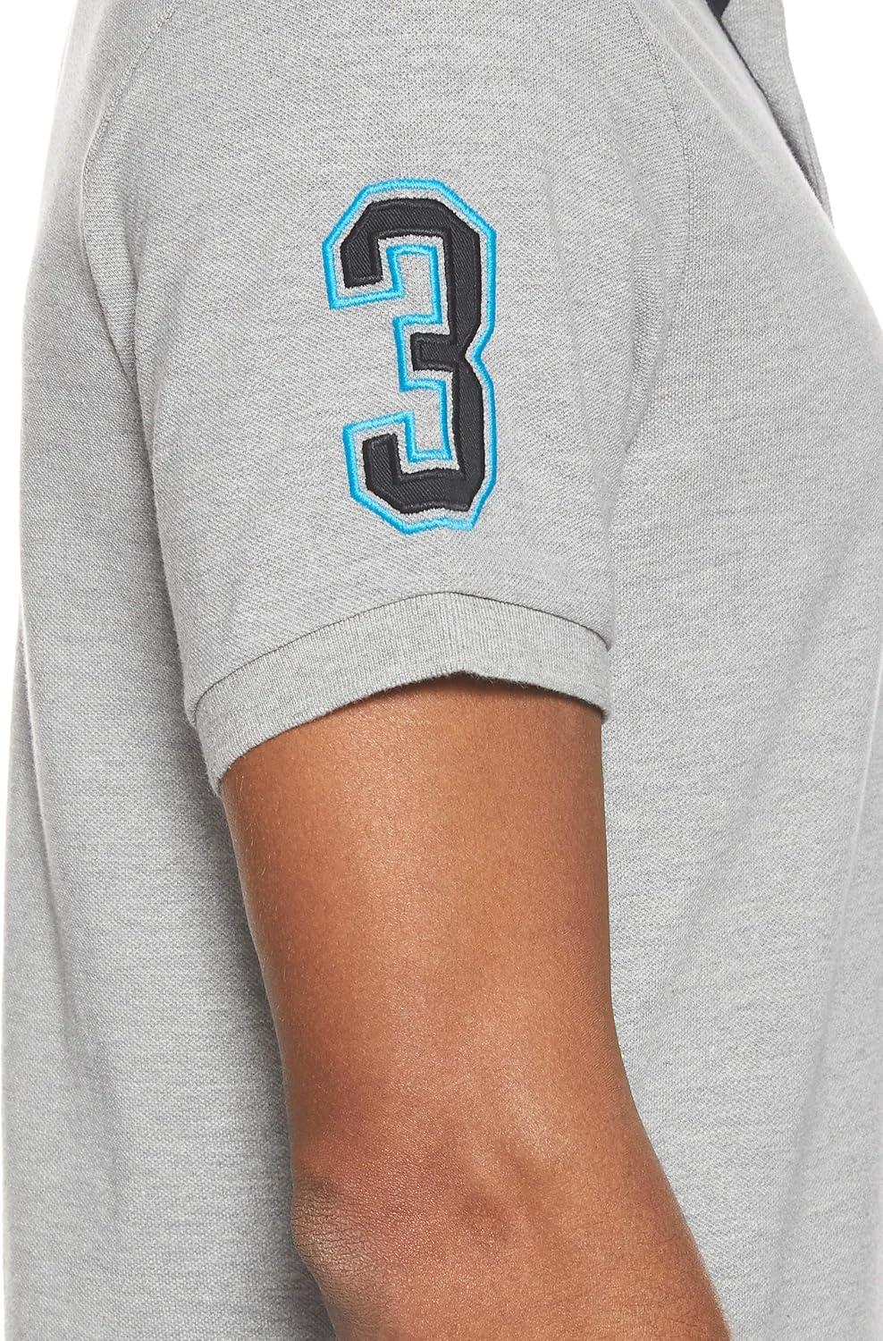 imageUS Polo Assn Mens Solid Pique Polo ShirtHeather GreyBlack6543