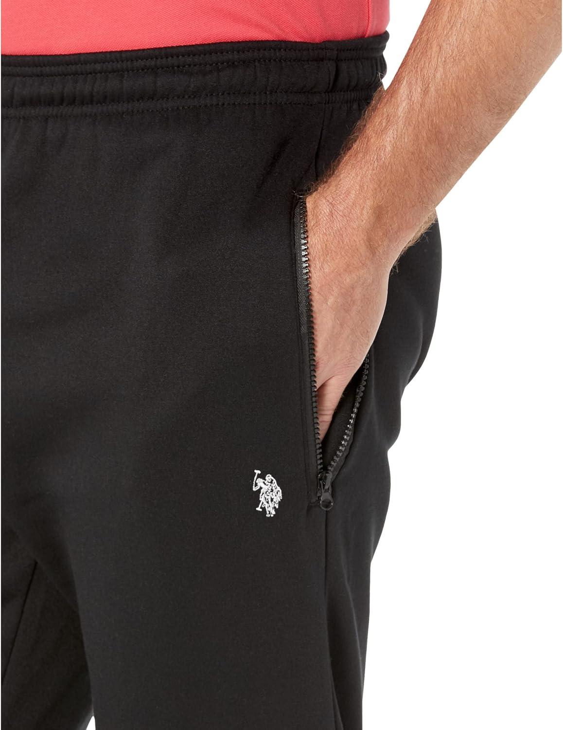 imageUS Polo Assn Mens Zip Pocket Fleece PantsBlack