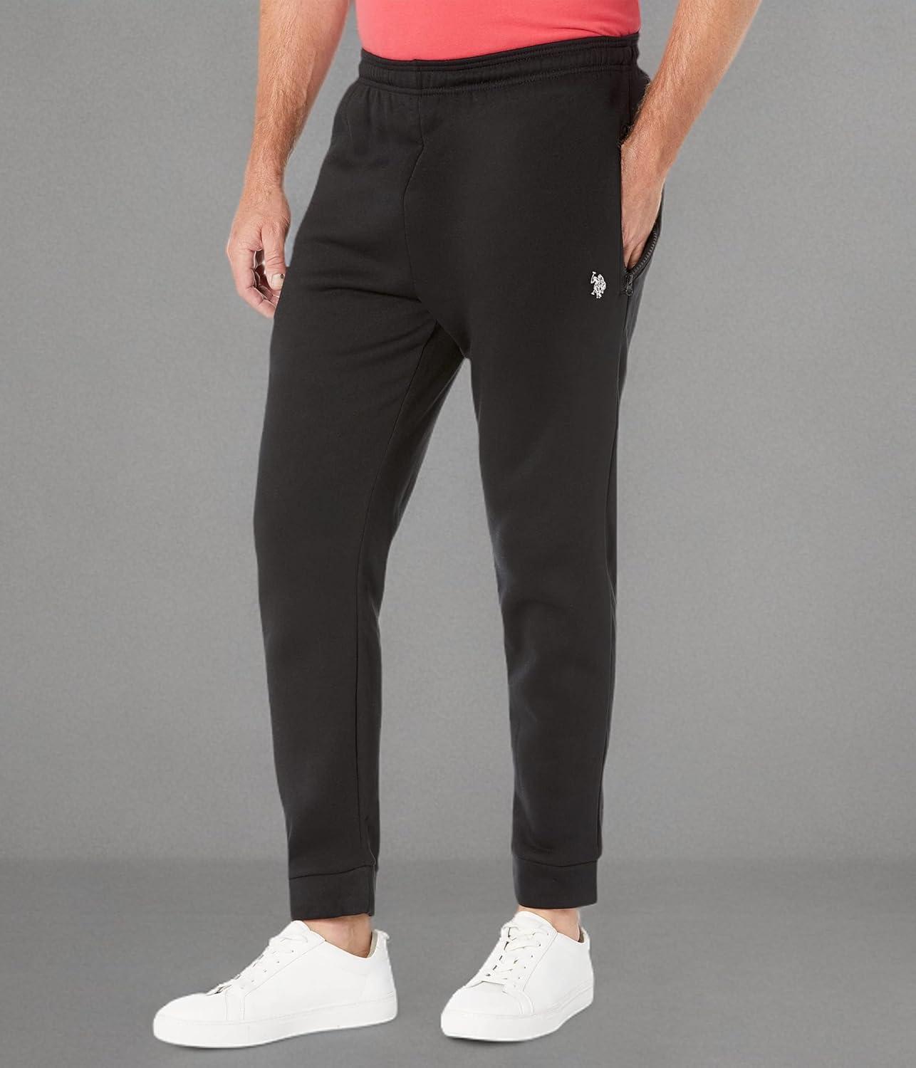 imageUS Polo Assn Mens Zip Pocket Fleece PantsBlack